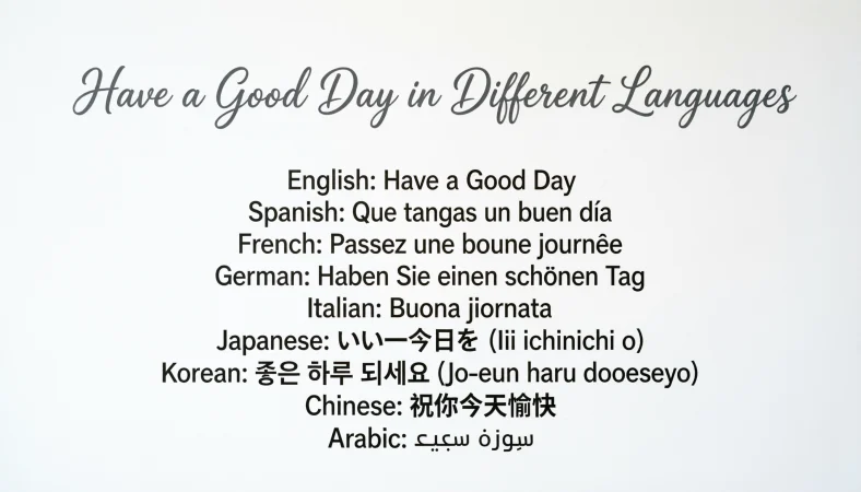 Have a Good Day in Different Languages