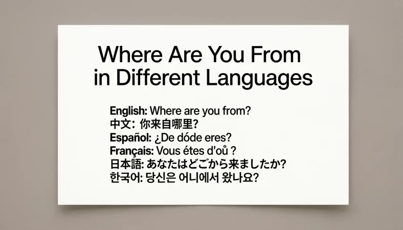 Where Are You From in Different Languages