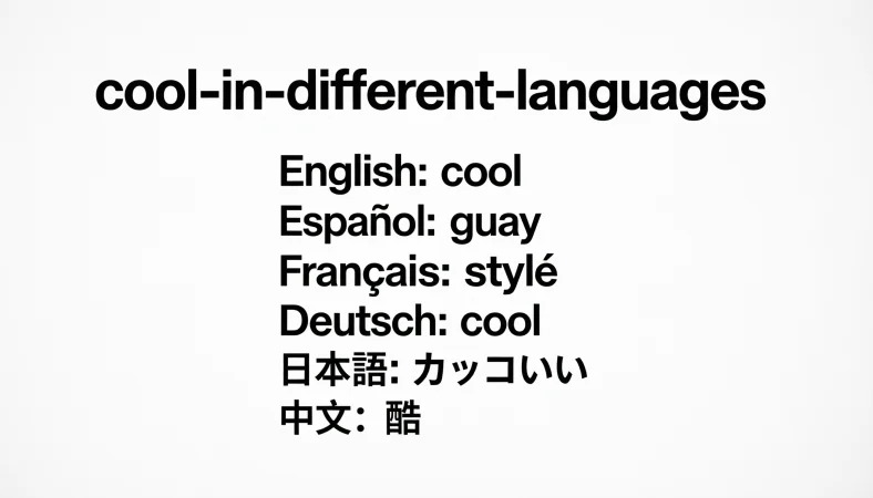 Cool in Different Languages