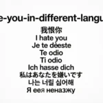 I Hate You in Different Languages
