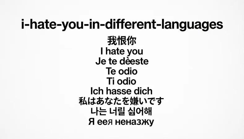 I Hate You in Different Languages